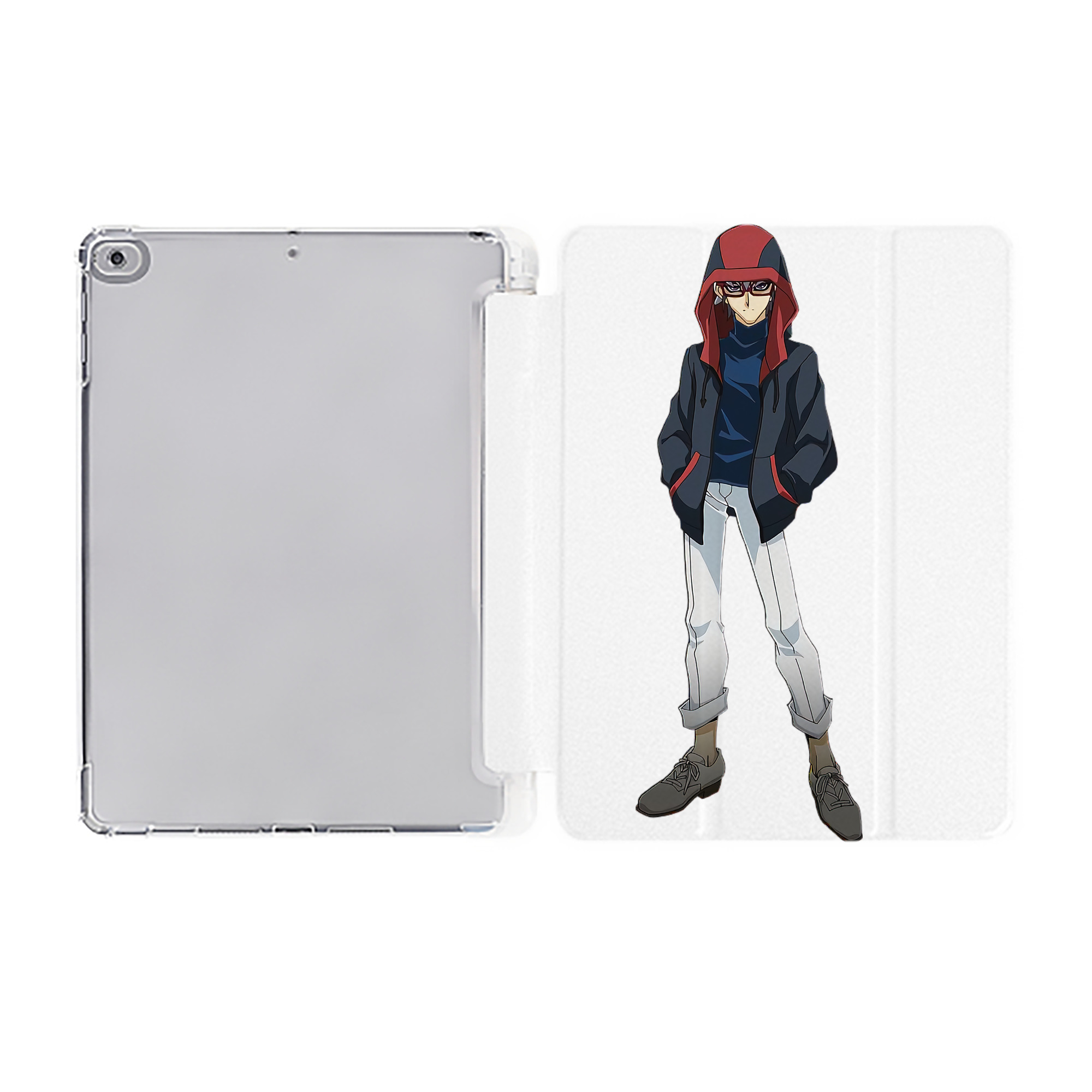 （画像用） 遊☆戯☆王 Yu-Gi-Oh! IPad ケース ペン収納付き 三つ折りスタンド PUレザー×シリコン 対応機種9.5/10.5/10.9インチ